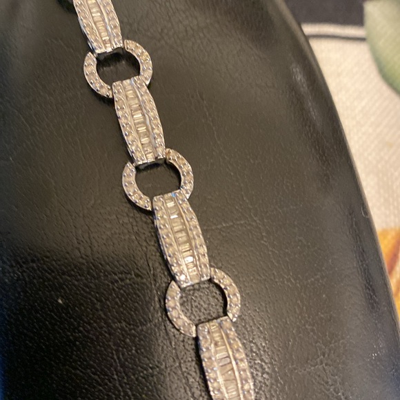 14 karat white gold ladies, tennis bracelet - Picture 4 of 5